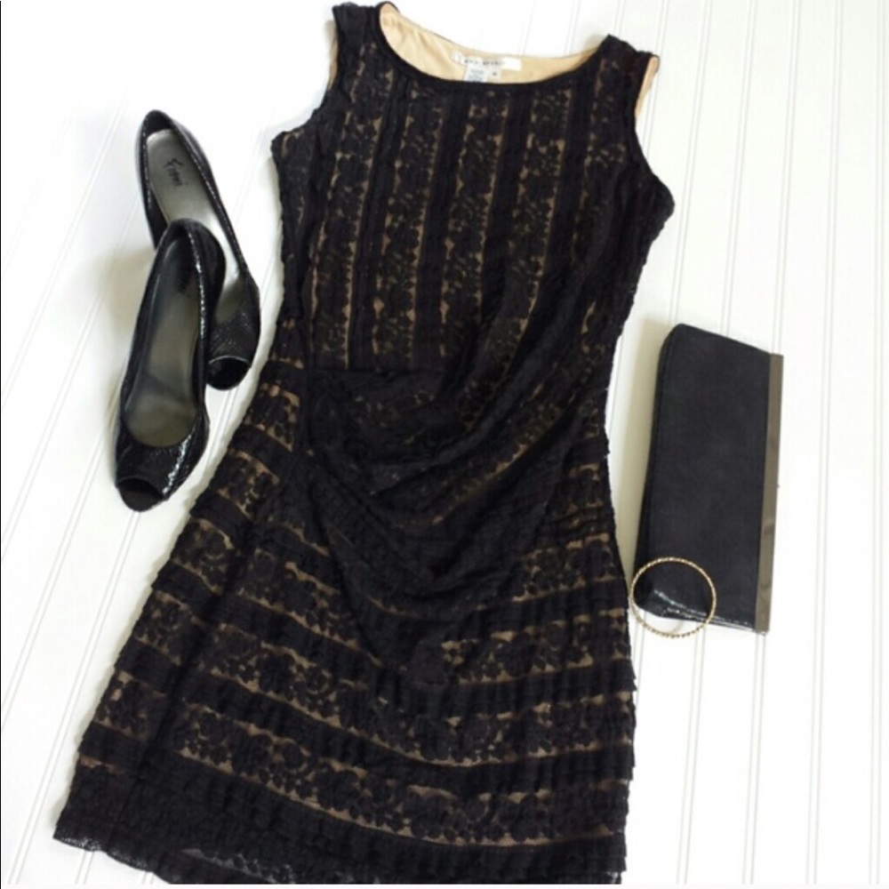 Max Studio Black Lace Sheath Dress, Size M